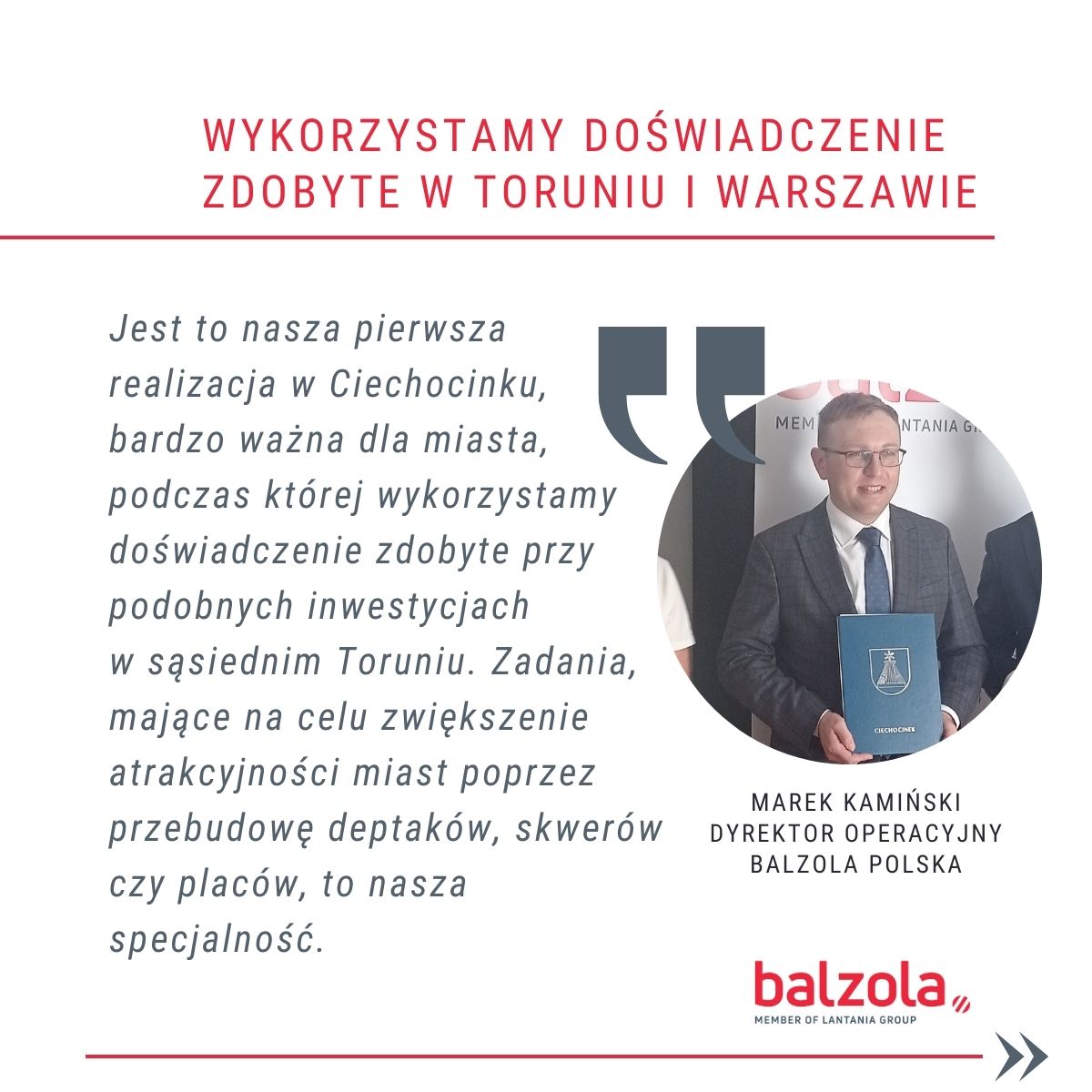 Wykorzystamy doświadczenie zdobyte w Toruniu i Warszawie