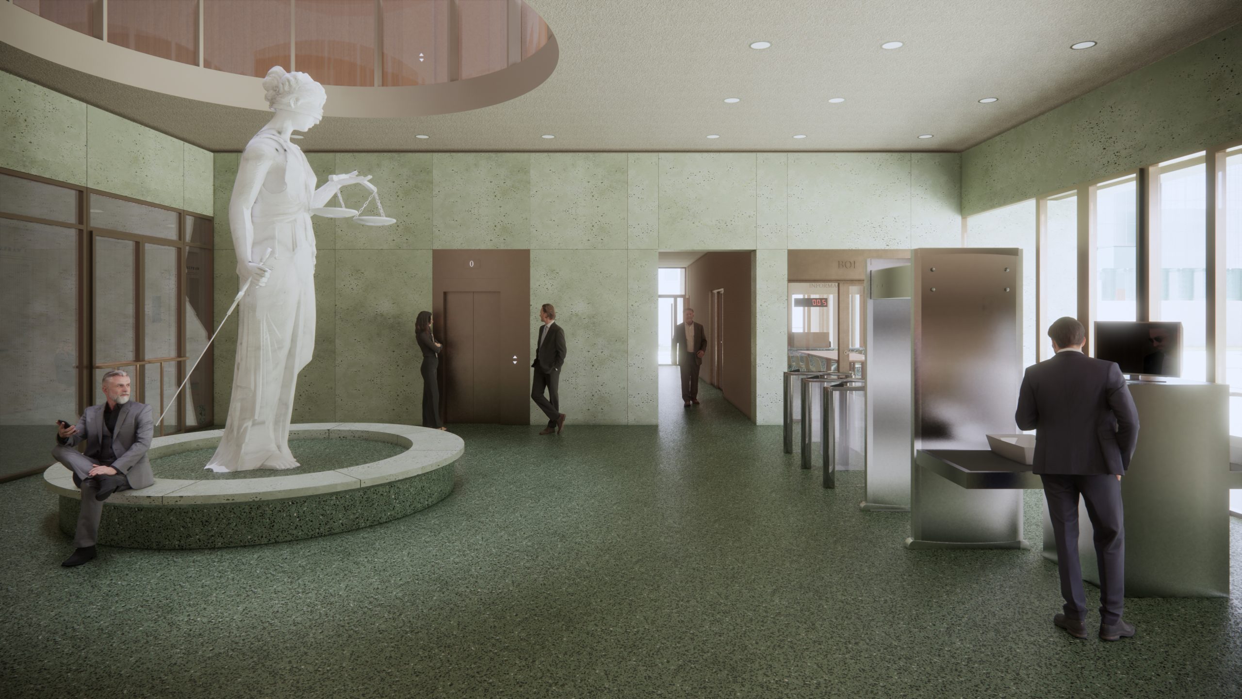 Wiazualicja_Sąd Apelacyjny w Warszawie_1SA_hol główny 2 Wiazualicja_Sąd Apelacyjny w Warszawie_1