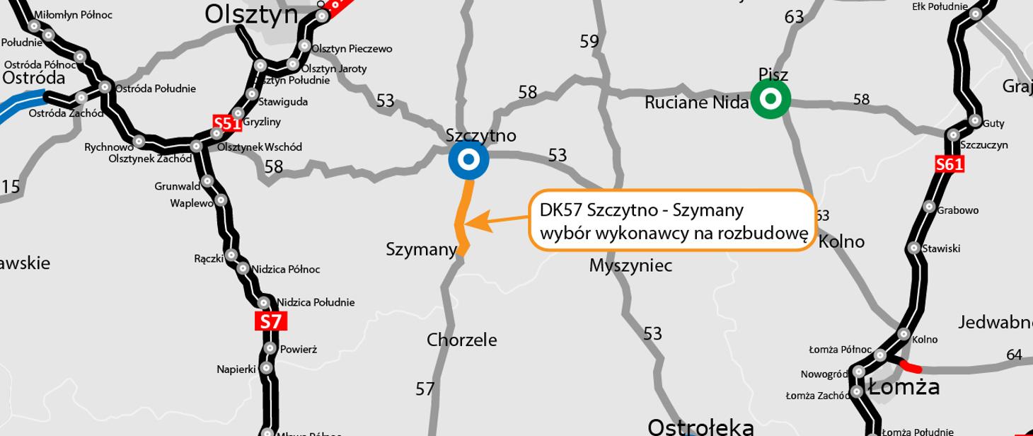Rozbudowa drogi krajowej nr 57 na odcinku Szczytno (obw. Szczytna) – Szymany